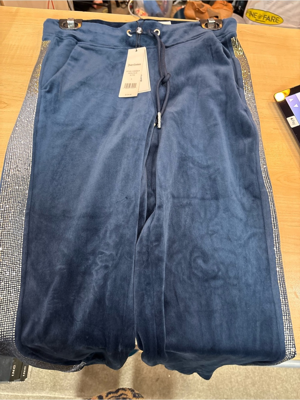 Juicy Couture Regal Blue Velour Sweatpants - Picture 2 of 5